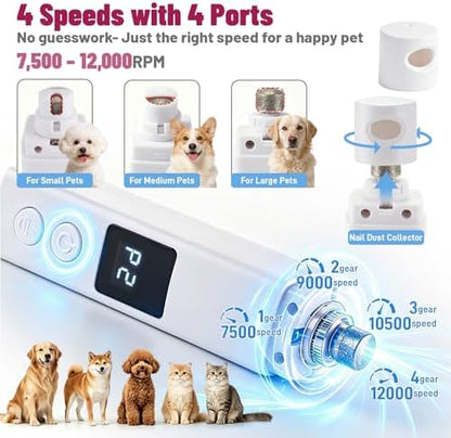 Quiet Dog Nail Grinder with Guard for Dogs Cats - Image 4
