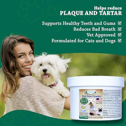 Dog or Cat Oral Care Powder – Tartar and Plaque Remover, Pet Dental Cleaning Powder for Oral Hygiene and Fresh Breath, Teeth Cleaner – 900 Servings, Large Size - 127g - Image 7