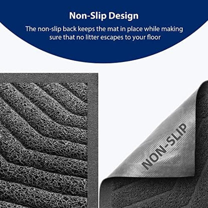 WePet Cat Litter Box Mat(No. 02-2), Kitty Premium PVC Pad, Durable Trapping Rug, Phthalate Free, Urine-Resistant, Scatter Control, XXL 47 x 36, Grey - Image 3