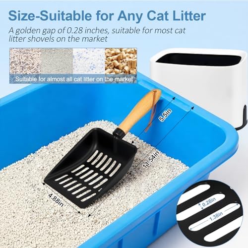 Cat Litter Scoop, Metal Litter Scoop, Short with Holder - Image 2