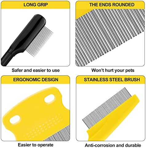 Boao 5 Pcs Dog Eye Comb Tear Stain Remover Grooming, Yellow, Black - Image 3
