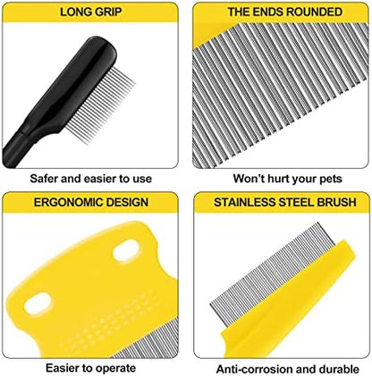 Boao 5 Pcs Dog Eye Comb Tear Stain Remover Grooming, Yellow, Black - Image 3