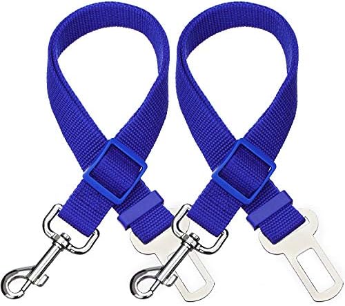 Elisel Elisel 2 Packs Adjustable Length Pet Dog Cat car seat Belt Pet seat Belt Pet Accessories for Dogs Cats and Pets (Blue) by Elisel