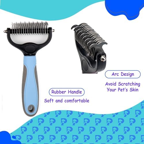 Double-Sided Pet Grooming Tool Undercoat Rake for Dogs and Cats - Professional Dematting Brush, Shedding Comb, Mat Remover, Deshedding, Safe Detangler, Fur Maintenance, Long-Haired Pets - Image 6