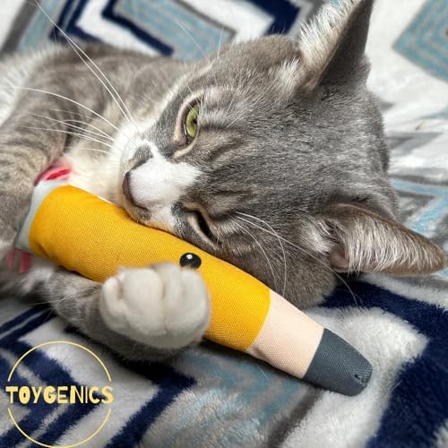 Pencil Kicker Catnip Toy w/ Long Shape & Bite Resistant Plush for Cat Chew Toy w/ Crinkle Paper & Organic Catnip - Image 7
