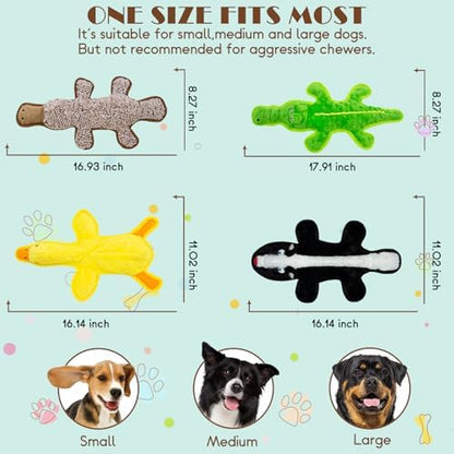 No Stuffing Dog Squeak Toys, 5 Pack Chew Toys for Small to Large Puppies - Image 4