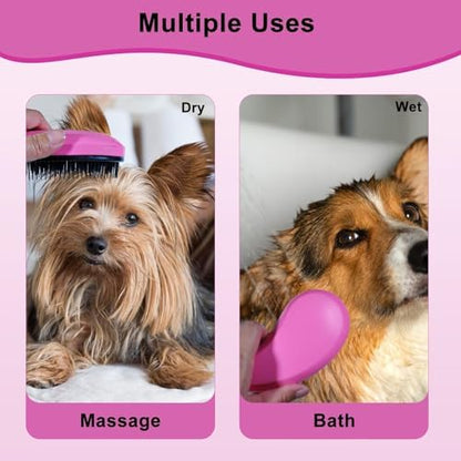 Puppy Brush for Small Dogs - Soft Dog Brush (Pink) - Image 6