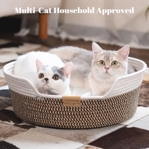 CHEERHOME PETS Handwoven Cat Basket Bed Cooling for Indoor Cat with Cushion - Image 6
