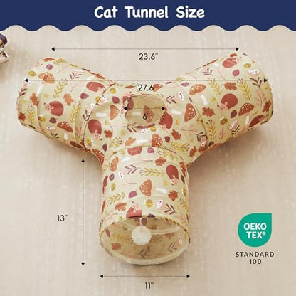 Tempcore Cat Tunnel, 3-Way Collapsible Toy for Indoor Cats, Hedgehog - Image 2