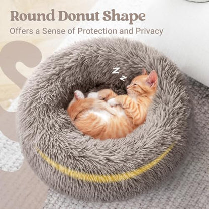 rabbitgoo Calming Cat Beds for Indoor Cats, 20 inches, Khaki - Image 4