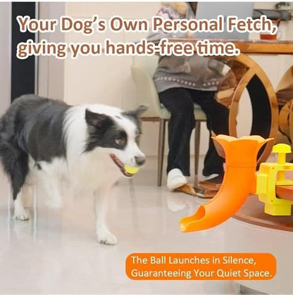Silent Dog Self-Serving Ball Launcher Bougainvillea Pet Interactive Ball Launcher Durable PP Material Dog Training and Boredom-Busting Tool