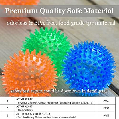 LECHONG 6pack Squeaky Dog Toys Spiky Dog Balls Cleans Teeth and Promotes Dental and Gum Health for Your Pet Squeaker Ball Toys for Aggressive Chewers (S 6PACK) - Image 6