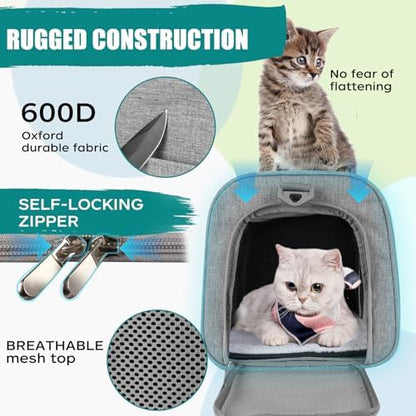 Top tasta Dog Cat Carrier Pet Carriers for Small Medium Large Cats Dogs Carrier Soft Sided Small Puppy Dog Carrier Portable Foldable Airline Approved Dog Cat Travel Carrier Grey Medium - Image 3