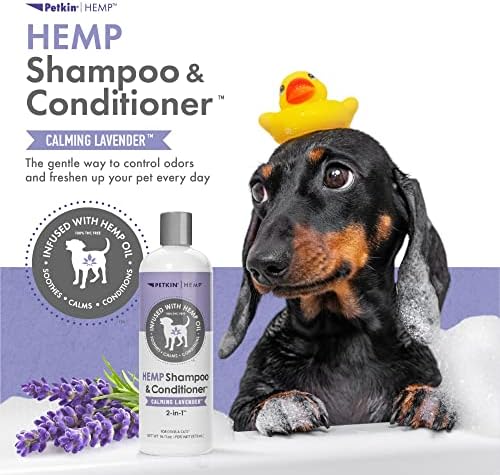 Petkin Hemp Shampoo & Conditioner for Dogs and Cats – with Hemp Oil & Calming Lavender Extract, 16 fl oz – Soothes, Calms & Conditions, Keeps Pet Smelling Great – for Home and Travel - Image 2
