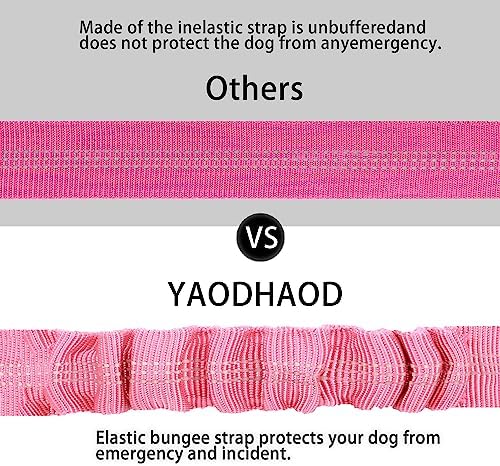 YAOHDAO Dog Seat Belt Harness for Car, Restraint Adjustable with Elastic Bungee Buffer Headrest for Vehicle, 360 Degree Swivel Nylon Pet Safety Seat Belts Heavy Duty Car Harness for Dogs (Pink) - Image 4