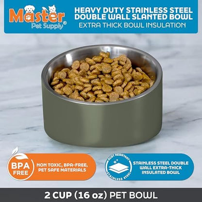Master Pet Supply Stainless Steel Slanted Dog Cat Food Bowl 16 oz Camo - Image 3