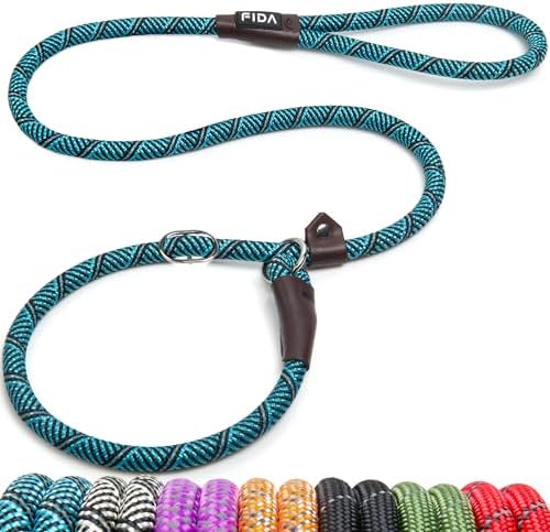 Fida Durable Slip Lead Dog Leash, 4 FT x 1/2" Dog Training Leash, Blue by Fida