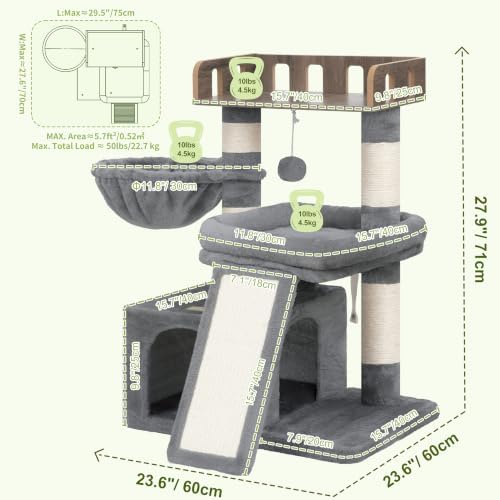 Heybly Cat Tree, Multi-Season Stable Cat Activity Tower, HCT207SW - Image 5