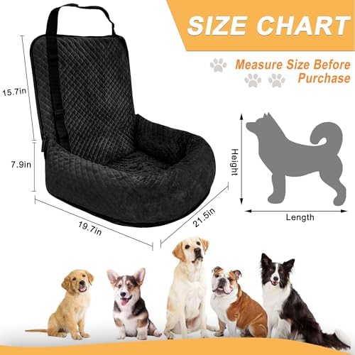 Sephyroth Dog Car Seat for Small/Medium Dogs,Dog Car Bed Washable Pet Travel Safety Car Seat,Super Soft Safe Removable Pet Booster Seat,Fits for All Cars(Black) - Image 2