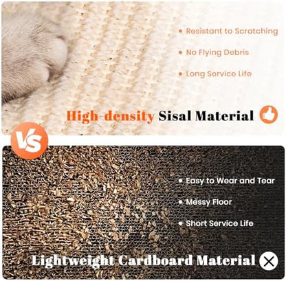 LMUGOOS Cat Scratcher, Cat Natural Sisal Scratching Pad, Kitten Interactive Toy with Ball Track Spring Ball for Chasing Hunting Mental Physical Exercise Puzzle - Image 4