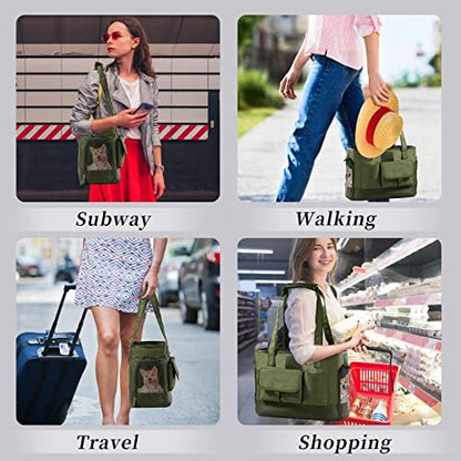 Dog Carrier, Cat Carrier, Pet Carrier, Foldable Waterproof Premium Oxford Cloth Dog Purse, Portable Bag Carrier for Small to Medium Cat and Small Dog - Image 2