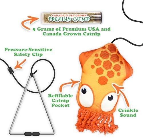 Meowijuana Jump 'n' Jamb Door Hanging Squid Cat Toy | Refillable Plush - Image 2