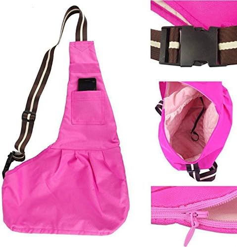 Pet Dog Puppy Cat Carrier Bag Oxford Cloth Sling Dog Doggy Cat Carrier Single Shoulder Bag-Medium,Pink - Image 2