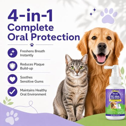 Pet Oral Care Spray, Cat & Dog Breath Freshener Spray, No Brushing - Image 2