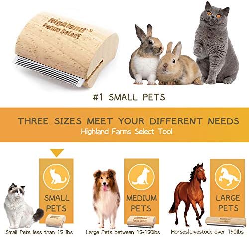 Deshedding Grooming Tool for Dogs, Cats & Horses, Ergonomic Design Wood Groom Brush, Professional Pet Groomer, Painlessly Remove for Short & Long Hair, Fur & Dirt - 2.5 Inches - Image 2