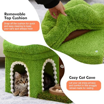 Woochpet Small Cat Tower with Cat Scratching Post,Short Cat Tree for Kitten - Image 4