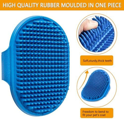 ROPO Dog Bath Brush, Dog Shampoo Brush With Adjustable Ring Handle Long Bristles, Upgraded Version Anti-Slip Back & Strap, Pet Grooming Brush for Dogs & Cats 2pcs - Image 4