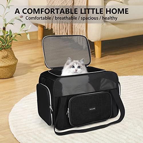 BAGLHER Pet Travel Carrier, Cat Carriers Dog Carrier for Small Medium Cats Dogs Puppies, Airline Approved Small Dog Carrier Soft Sided, Collapsible Puppy Carrier. Black - Image 7