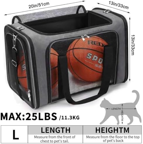 Soft-Sided Cat/Dog/Pet Carrier, Collapsible Pets Travel Carriers - Image 3