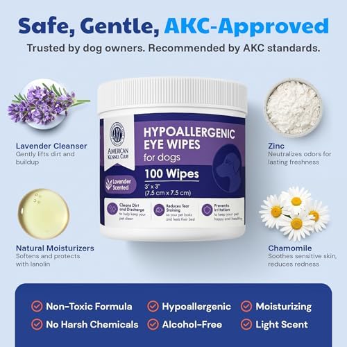 AKC Eye Wipes for Dogs & Cats, Lavender Scent, 100 Count - Image 5