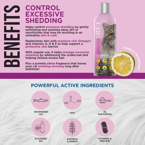 Shed-X Shed Control Shampoo for Cats, 8 oz, Vitamins & Antioxidants - Image 2