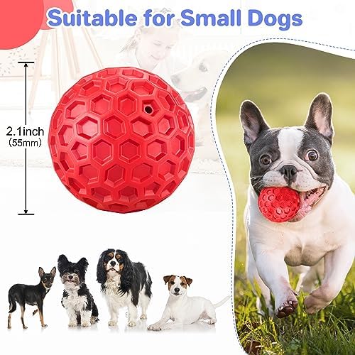 DISSKNIC Indestructible Squeaky Dog Balls Puppy Toys, Interactive Dog Toys for Small Dogs, Puppy Chew Toys for Teething and Relax, Dog Chew Toy Balls Small Dog Toys for Small Breed, Outdoor Dog Toys - Image 2