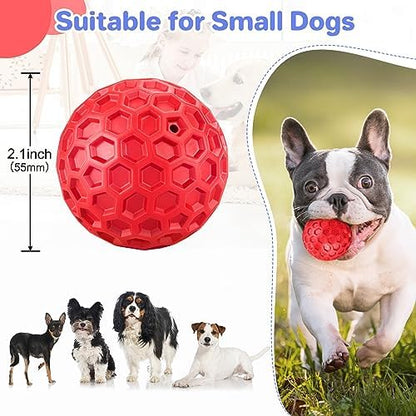 DISSKNIC Indestructible Squeaky Dog Balls Puppy Toys, Interactive Dog Toys for Small Dogs, Puppy Chew Toys for Teething and Relax, Dog Chew Toy Balls Small Dog Toys for Small Breed, Outdoor Dog Toys - Image 2
