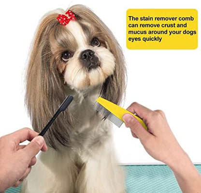 Boao 5 Pcs Dog Eye Comb Tear Stain Remover Grooming, Yellow, Black - Image 5