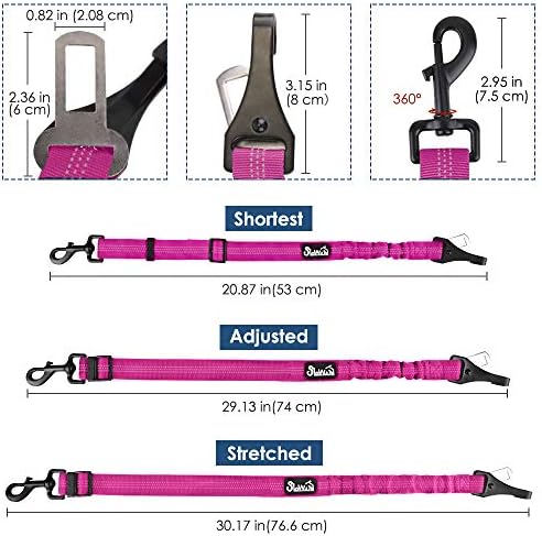 SlowTon Dog Car Seat Belt, 3 in 1 Latch Bar Attachment Dog Safety Seatbelt - Image 3