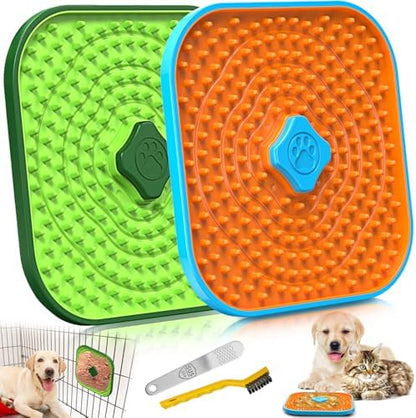 Licking Mat for Dogs, Crate Lick Mats Slow Feeder,Dog Cage Training Tools Pet Licking Mat Slow Feeder for Peanut Butter Kennel Therapy Dog Lick Pads for Boredom Anxiety (2pcs) by HOPET-PetHome
