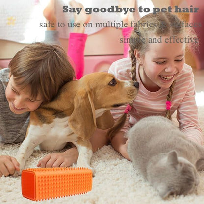 2 Pieces Pet Dog Cat Hair Remover, Block Roller Cleaner, Hollow Silicone Cleaner Brush for Sofa, Car Interiors, Furnishings, Carpets, Bedding or Any Fabric (Orange, Blue) - Image 5