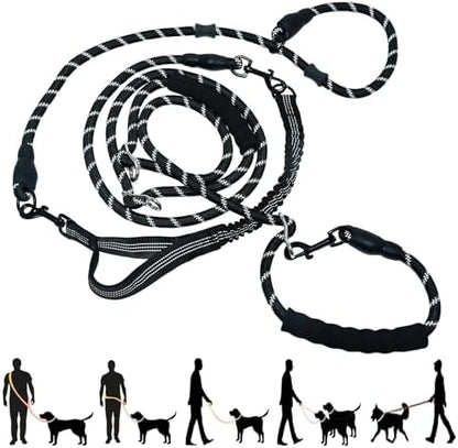 Heavy Duty Hands Free No Pull Bungee Leash 13ft Black Large Dogs by Tiesenci