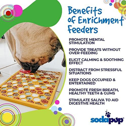 SodaPup Honeycomb eMat – Durable Lick Mat Feeder Made in USA from Non-Toxic, Pet-Safe, Food Safe Rubber for Mental Stimulation, Avoiding Overfeeding, Fresh Breath, Digestive Health, Calming, & More - Image 4