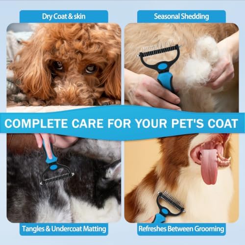 Pjordo Natural Dog Detangler Spray for Soften & Dematting Hair, Leave-in Conditioner Spray for All Breeds, Lavender Scent for Reducing Odors, Deshedding Brush & Metal Comb for Hair Brush - Image 5