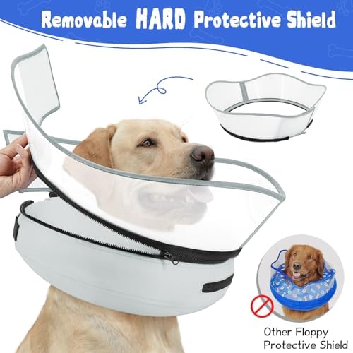 Elevated Inflatable Dog Cone Collar Alternative After Surgery, Dog Donut Collar, Soft Pet Cone to Stop Licking for Small Medium Large Dogs - Image 3