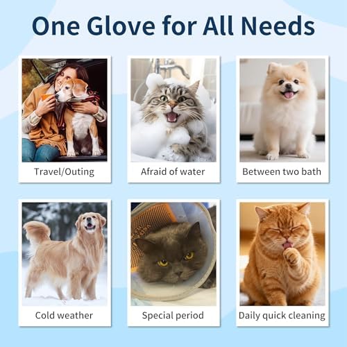 Pet Glove Wipes for Dogs, Hypoallergenic, Cleaning, Deodorizing, Moisturizing, Easy to Clean Wrinkles, Paws, Eyes, Ears, Face, Buttocks, and Body, for Daily Care and Travel (10pcs) - Image 5