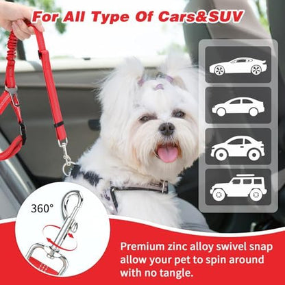BWOGUE 2 Pack Dog Seat Belt for Car, Elastic Bungee Buffer Safety Seat Belt - Image 6