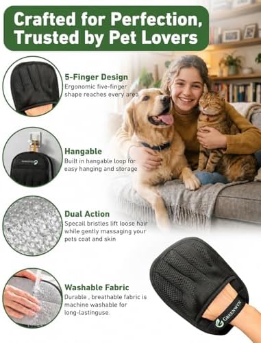 Pet Hair Removal Glove - Removes Cat & Dog Hair from Furniture, Sofa, Carpet, Clothes, Curtains & Pet Beds, Reusable Lint and Fur Remover mitt for Home Cleaning, 1 Pack - Image 5