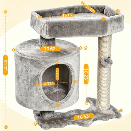BEWISHOME Cat Tree with Scratching Post, Cat Tower for Indoor Cats - Image 5