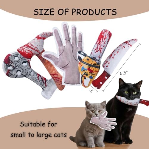 5PC Catnip Funny Cat Toys, [100% Organic Catnip Filled] Knife-Shaped Crinkly Sound Toys for Indoor Kitten Cat Nip Kitty Chew Toy - Image 3
